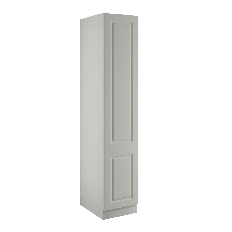 image 1 of Classic Square Panel Light Grey Single Wardrobe with Double Rail Grey