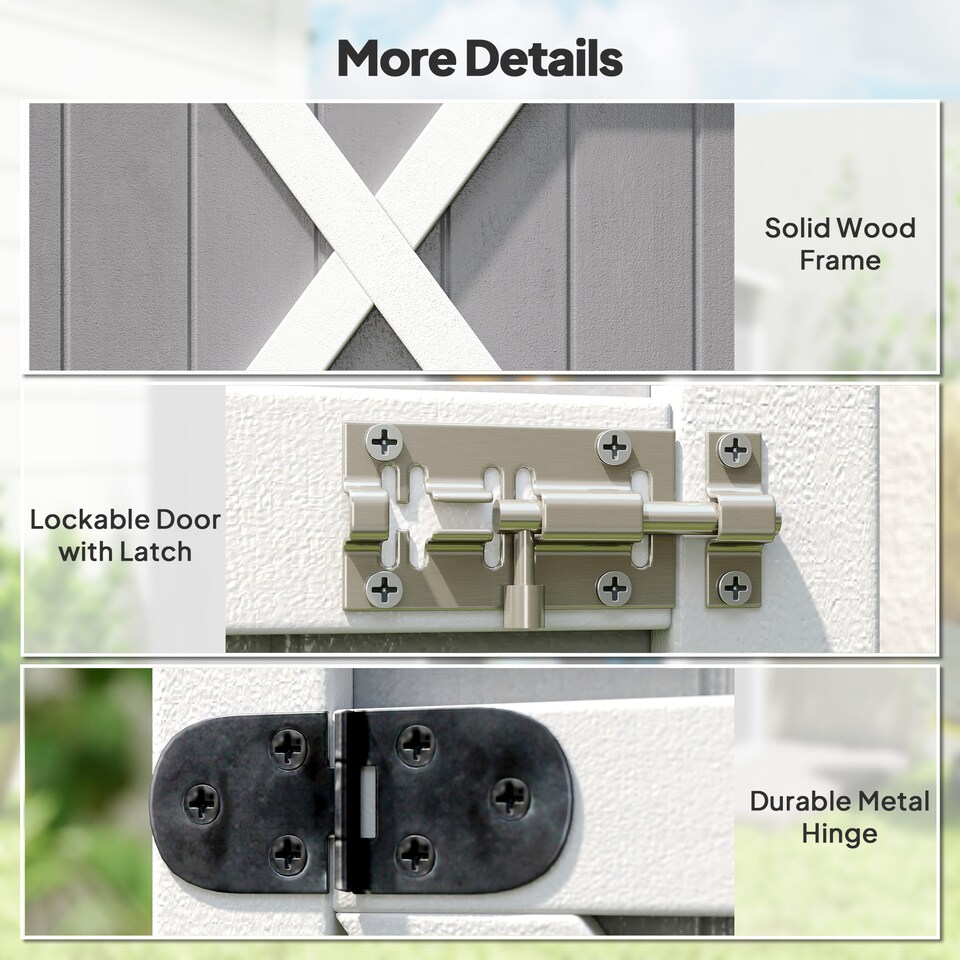 image 1 of Outsunny Wooden Garden Shed, Outdoor Storage Small Shed with 2 Shelves, Sloped Roof and Bolt Latch, Compact Utility Tool Cabinet Organiser for Yard Patio Garage, 75 x 56 x 115 cm, Grey
