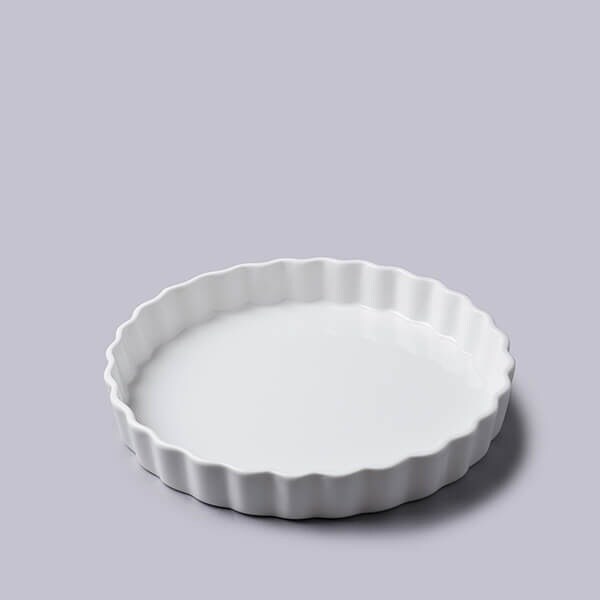 WM Bartleet & Sons Porcelain Round Flan Dish 22cm in White