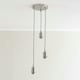 image 3 of ValueLights Shaw Cluster Drop 3 Way Brushed Chrome Adjustable Pendant Ceiling Light Chrome