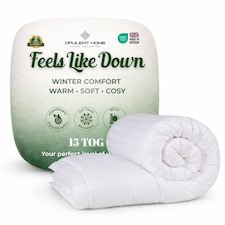 Opulent Home Premium 15 Tog Winter Duvet - Anti-Allergy Hypoallergenic Hollowfibre Quilt|White|Double