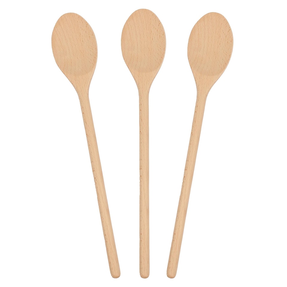 image 1 of Argon Tableware Wooden Cooking Spoons - 35cm - Pack of 3
