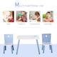 image 3 of HOMCOM 3 Pcs Kids Table & Chairs Dining Set Wood Legs Safe Corners Stars Seating | Blue