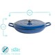 image 3 of Argon Tableware Cast Iron Shallow Casserole Dish - 2.3 Litre - Midnight Blue Blue