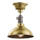 image 2 of Cobson 1 Light Dome Ceiling Mini Pendant Brass, E27