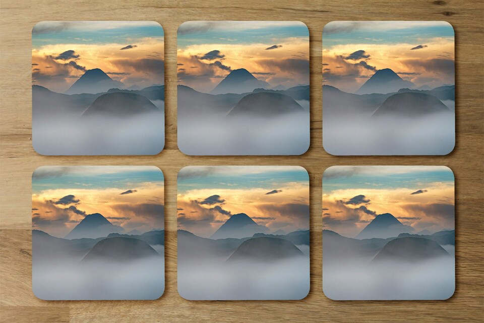 image 1 of View of mount Bromo in morning time (Placemat & Coaster Set) (Placemat & Coaster Set)