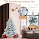 image 6 of COSTWAY 4.5FT Pre-lit Artificial Christmas Tree Hinged Flocked Xmas Tree with LED Lights