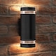 image 2 of Auraglow Outdoor Double Up & Down Wall Light - ELTON | Black | Black/Fitting Only