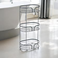 Showerdrape Dante Anthracite Grey Freestanding Bathroom Floor Shower Caddy | Grey | Anthracite Grey | 1