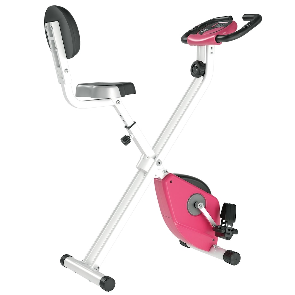 image 1 of HOMCOM Magnetic Resistance Exercise Bike Foldable LCD Adjustable Seat Grey