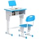 image 1 of HOMCOM Kids Desk and Chair Set Adjustable Height Study Table Set w Drawer | Blue