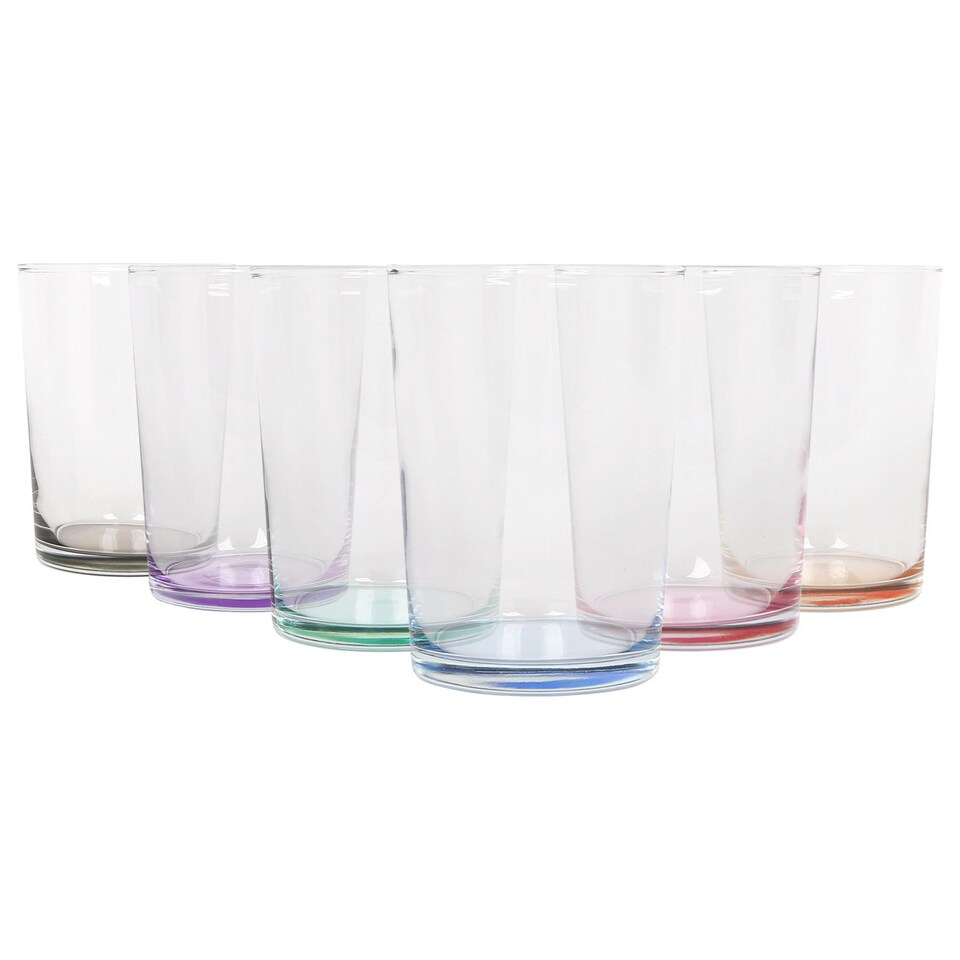image 1 of LAV Bodega Highball Glasses - 520ml - Colour Base - Pack of 6 | Multi | Colour Base