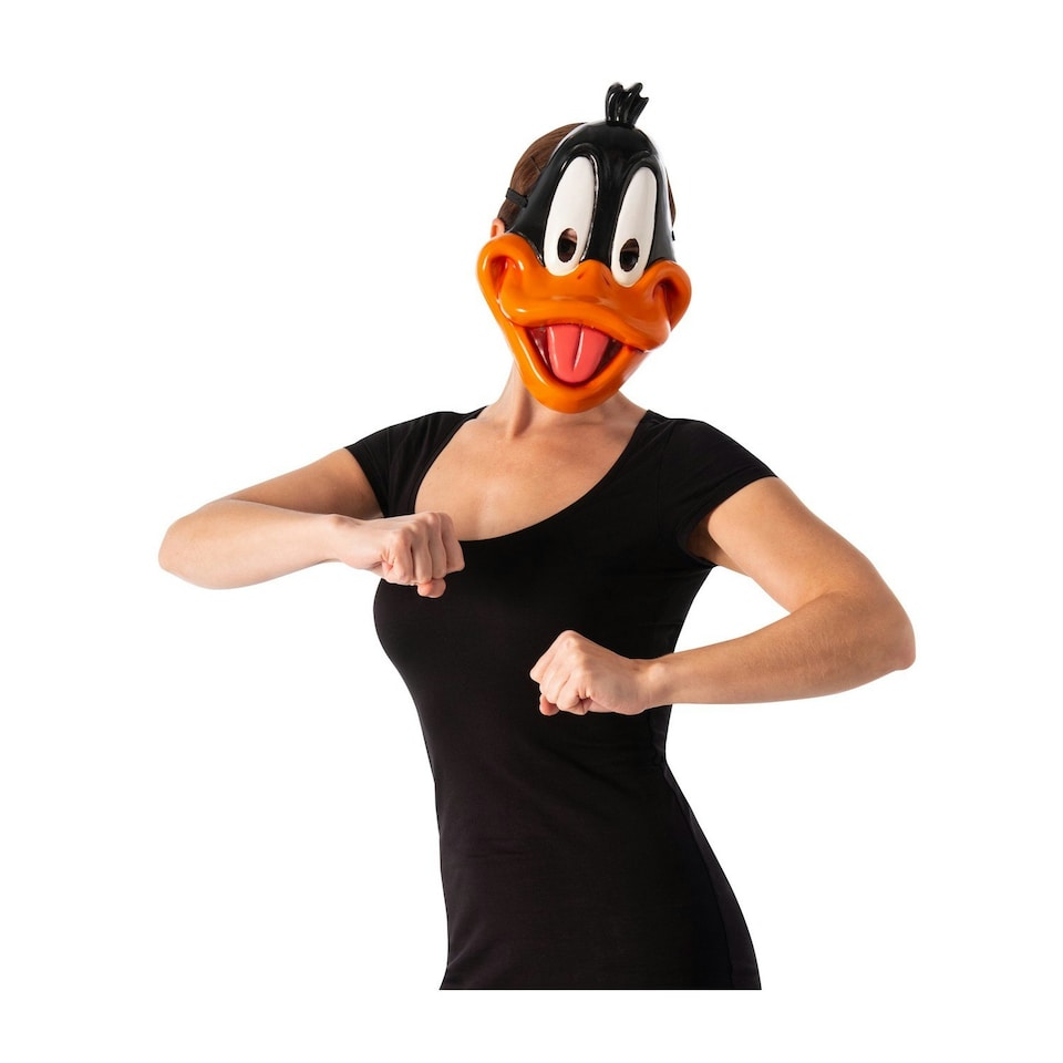image 1 of Space Jam Daffy Duck 1/2 Mask - Orange/Black/White - One Size