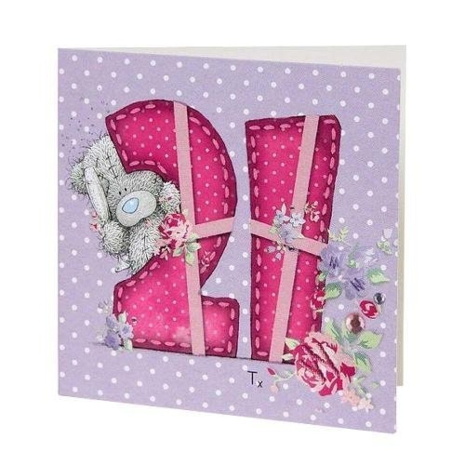 image 1 of 21st Birthday Me to You Bear Gift Tag