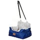 image 1 of Skylos Dog Car Seat Bed Pet Booster Travel Carrier with Safety Leash | Blue | Blue | 1