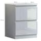 image 2 of FWStyle Stora 2 Drawer Bedside Cabinet - White Gloss Front