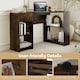 image 4 of COSTWAY L-Shaped Computer Desk Corner Table w/Storage Brown Brown