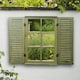 image 1 of Primrose 2ft 4in x 1ft 6in Country Window Glass Garden Mirror with Shutters