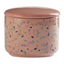 Interiors By Premier Small Pink Terrazzo Storage Canister,Kitchen Canister With Airtight Lid,Canister With Pastel Pink Hue