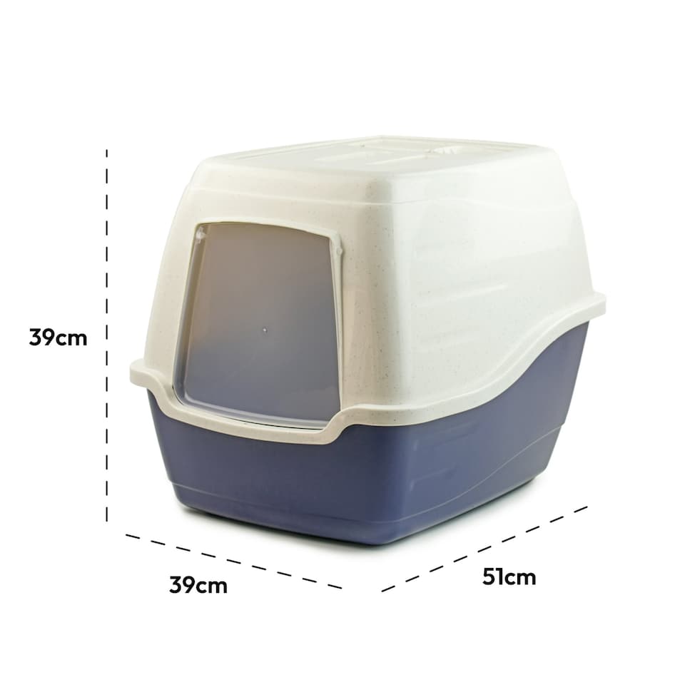 image 1 of KCT Hooded Blue Cat Litter Box | Blue | One Size | 1