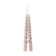 IHR Twist Taper Candle Pair Unscented Old Rose