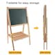 image 3 of Height Adjustable and Foldable Wood Whiteboard Black Board Easel 57 x 80cm