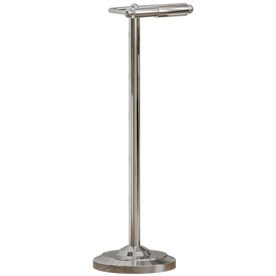 image 1 of Bath Vida Floor Standing Bathroom Toilet Roll Holder - Chrome