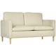image 1 of HOMCOM 2 Seater Sofa Modern Fabric Couch with Wood Legs and 2 Pockets Beige