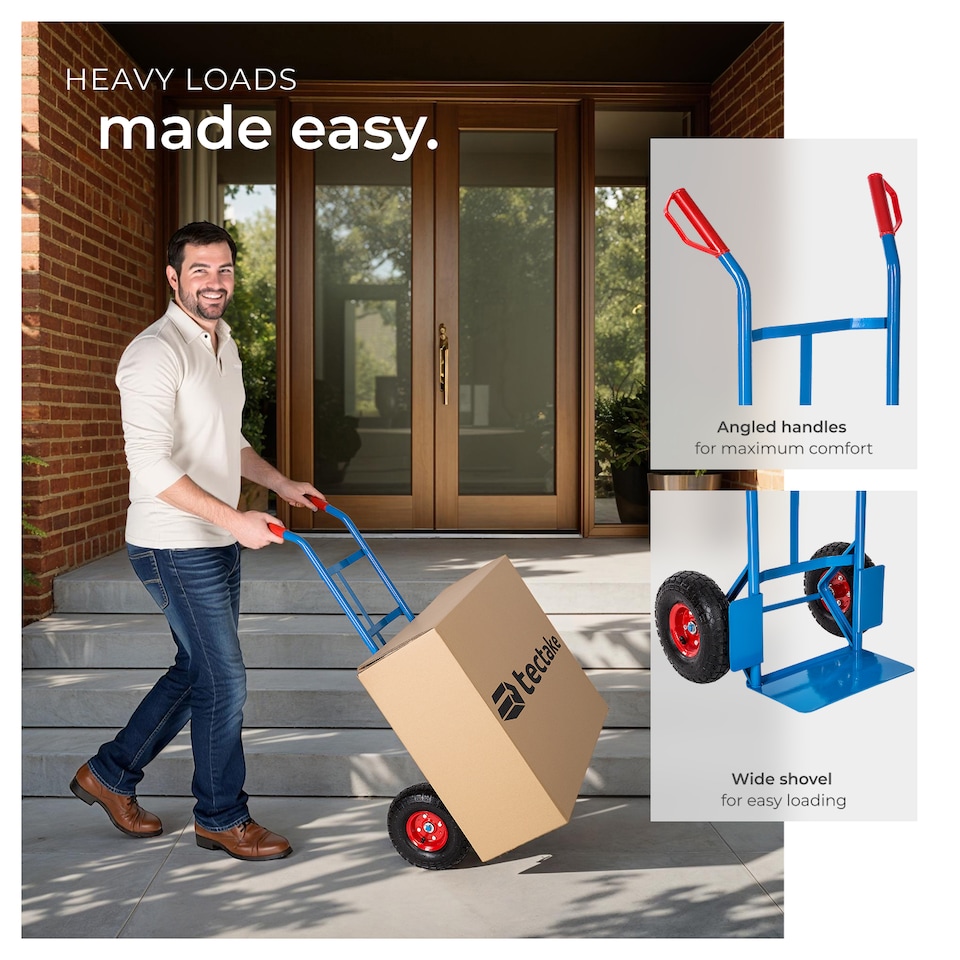 image 1 of Sack Barrow - heavy-duty, 200 kg load capacity, steel frame | Blue | blue | 55 x 44 x 119 cm | 1