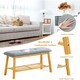 image 4 of Living and Home Bamboo Shoe Bench with Upholstery for Entryway