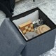 image 8 of HOMCOM Foldable Sherpa Fleece Storage Ottoman, 38 x 38 x 38 cm Blue