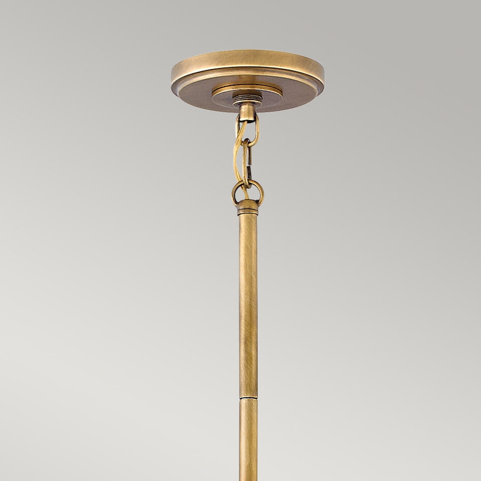 image 1 of Hinkley Fletcher 3 Light Pendant Aged Zinc with Heritage Brass
