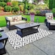 image 4 of Marco Paul Grey Aztec Outdoor Rug 180x120cm Black | white  | 180 x 120cm