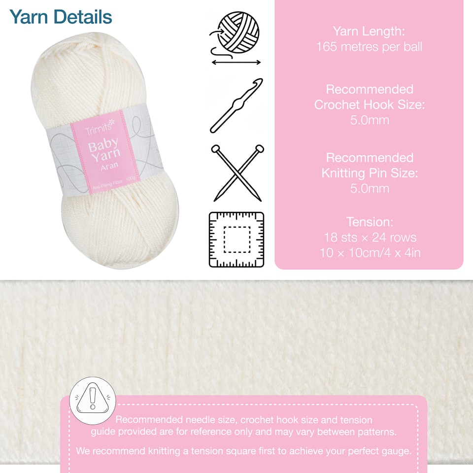 image 1 of Trimits Aran Knitting Yarn 6 x 100g Acrylic Knitting & Crochet Wool Soft Touch Machine Washable OEKO-TEX