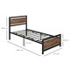 image 3 of HOMCOM Single Size Metal Bed Frame w/ Headboard & Footboard, 97x195x103cm