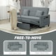 image 5 of HOMCOM Sectional Sofa Bed, L-Shaped 3 Seater Sofa Bed, Reversible Sleeper Sofa with Pull Out Couch Bed, Cushions, Fabric Futon Sofa Bed for Living Room, Grey | Grey | One Size