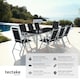 image 2 of Garden Table and Chairs Pompeii - for 8 people, aluminium frame, adjustable backrests | Silver | silver | 189 x 90 x 72,70 cm | 1