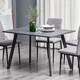 image 1 of HOMCOM Dining Table, Contemporary Rectangle Kitchen Table with Metal Legs and Spacious Tabletop for Dining Room, Living Room, Dark Grey