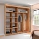 image 4 of Modern Oak Sliding Wardrobe 203cm Double Door Brown | 203cm