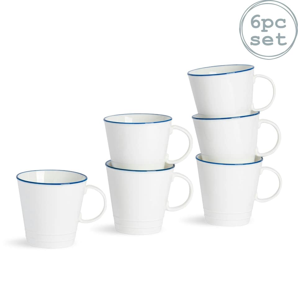 image 1 of Nicola Spring White Farmhouse Teacups - 300ml - Pack of 6 White