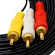 image 2 of 5m Triple 3 Phono 3RCA to 3RCA AV Audio Video Gold Cable Lead | Black