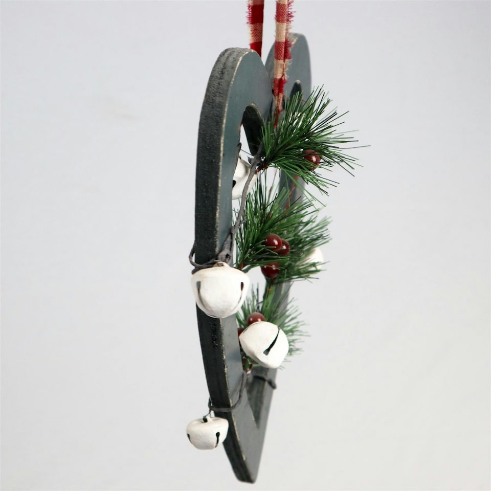 image 1 of 23cm Green Heart Decorations