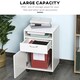 image 4 of HOMCOM Storage Cabinet w/ Drawer Open Shelf Metal Handles 4 Wheels