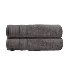Luxury Zero Twist Egyptian Cotton Bath Towels 70 x 120cm - Pack of 2 Grey | Charcoal | Bath towel