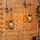 image 2 of ValueLights 2 Pack Solar Powered Outdoor Black Metal Mesh Cage Garden Lantern Lights