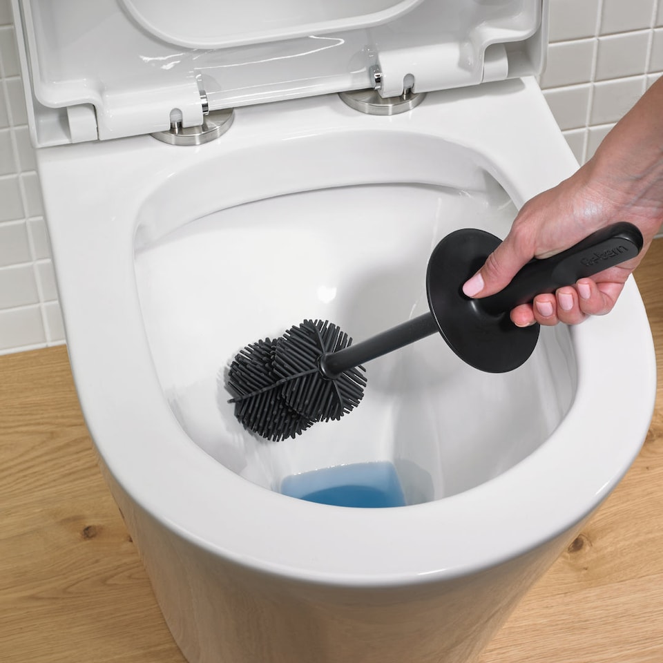 image 1 of Reborn Recycled Toilet Brush and Holder - Graphite Black | Black | Graphite Black