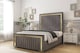 image 2 of Sloomy Boston Gold Slate Naples Bed Frame With Mattress With 50" Upholstered Headboard 4' Small Double
