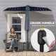image 8 of Outsunny 2.6 m Half Parasol with Solar Lights, UPF50+ Semi Round Umbrella | Blue | Dark Grey | 265 x 135 x 239 cm