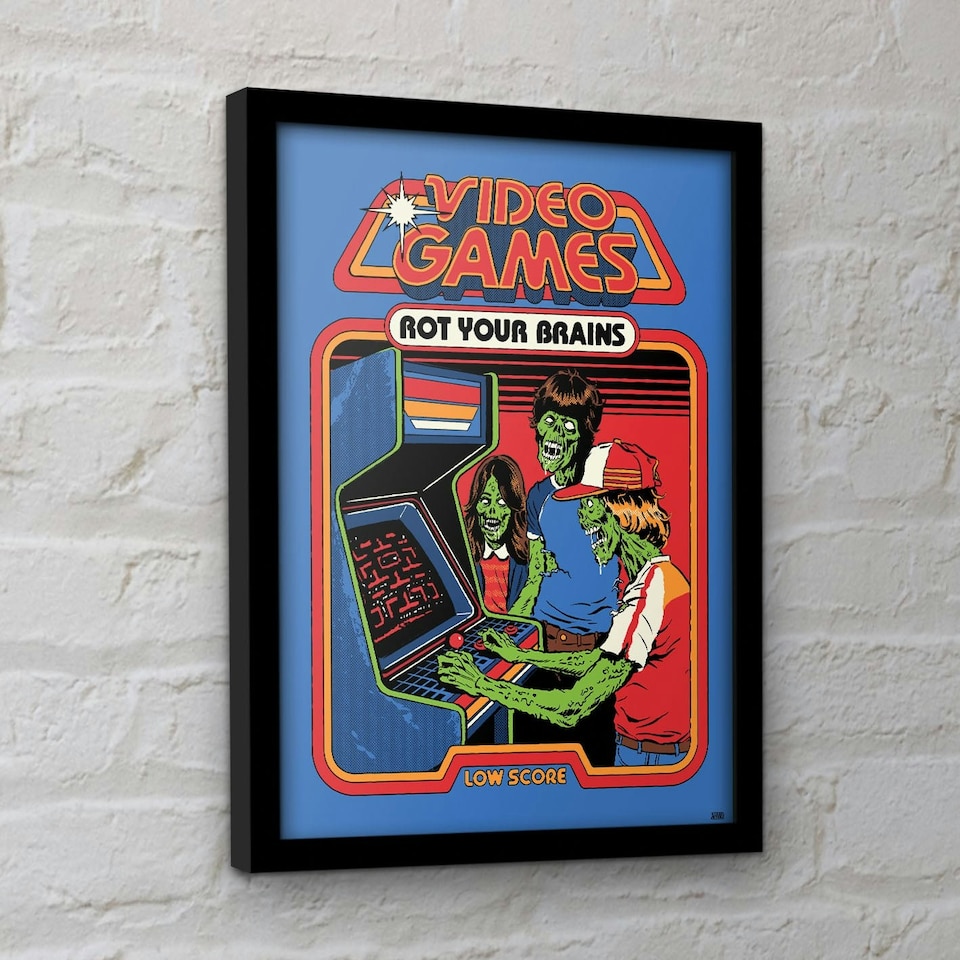 image 1 of Steven Rhodes (Video Games Rot Your Brains) Framed 30x40cm Print