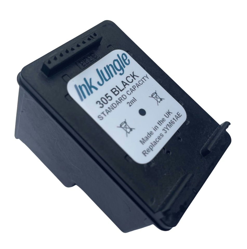 image 1 of Ink Jungle 305 Black Refilled Ink Cartridge - Replaces HP 305 Black